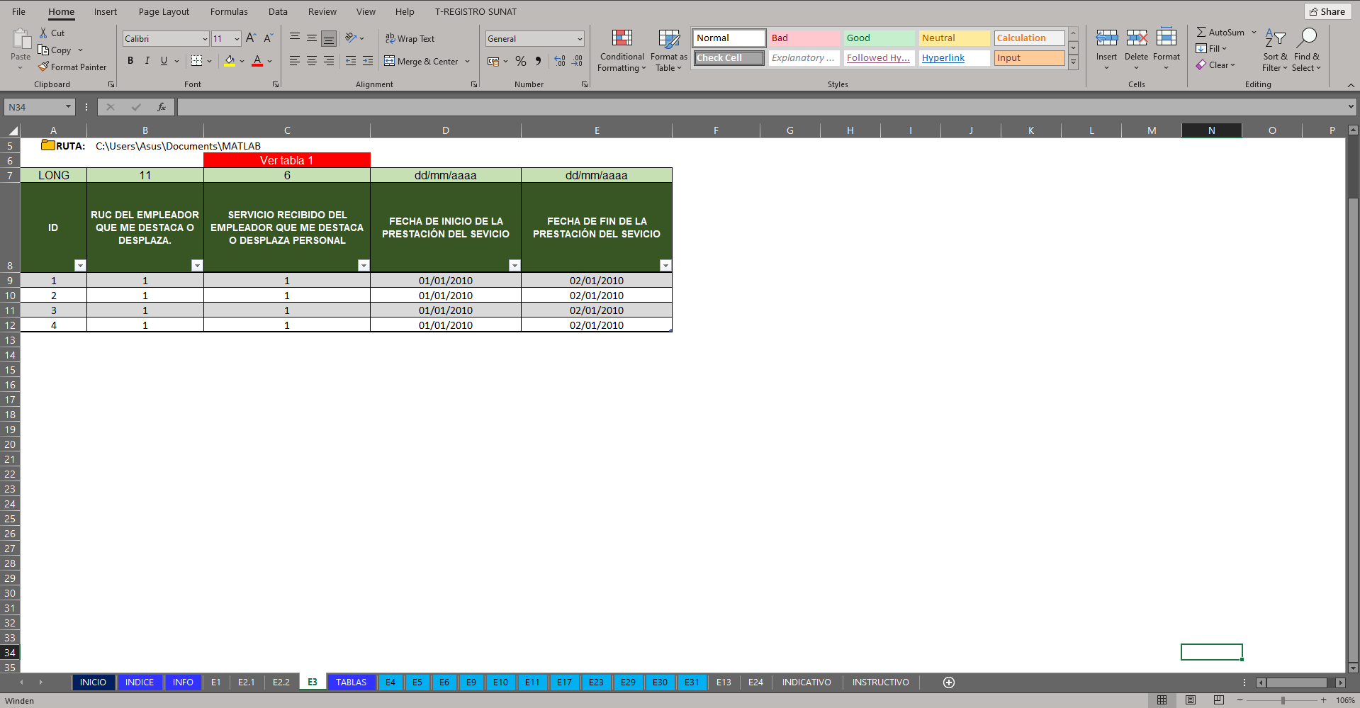 MACRO Carga masiva T-Registro